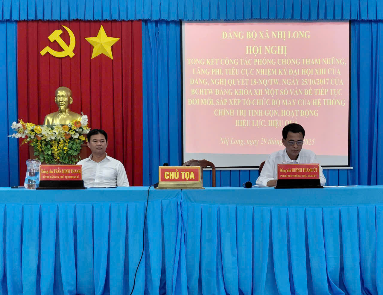 Nhị Long tổng kết Nghị quyết số 18-NQ/TW và công tác phòng, chống tham nhũng nhiệm kỳ Đại hội XIII của Đảng